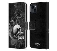 Head Case Designs Officially Licensed Alchemy Gothic De Profundis Skull Leather Wallet Case Compatible With Apple iPhone 15 Plus