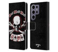 Head Case Designs Officially Licensed Alchemy Gothic Dead Man's Hand Skull And Cards Leather Wallet Case Compatible With Samsung Galaxy S25 Ultra