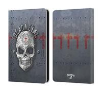 Head Case Designs Officially Licensed Alchemy Gothic Dead Metal Skull Leather Wallet Case Compatible With Amazon Kindle 11th Gen (2024)
