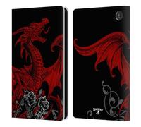 Head Case Designs Officially Licensed Alchemy Gothic Draco Rosa Dragon Leather Wallet Case Compatible With Amazon Fire 7 2022