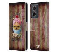 Head Case Designs Officially Licensed Alchemy Gothic Eat Me Cupcake Skull Leather Book Wallet Case Cover Compatible With Motorola Moto G85