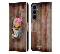 Head Case Designs Officially Licensed Alchemy Gothic Eat Me Cupcake Skull Leather Wallet Case Compatible With Samsung Galaxy S26 Plus
