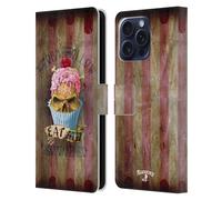 Head Case Designs Officially Licensed Alchemy Gothic Eat Me Cupcake Skull Leather Wallet Case Compatible With Apple iPhone 16 Pro Max