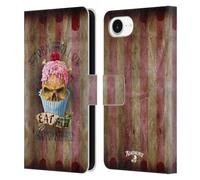 Head Case Designs Officially Licensed Alchemy Gothic Eat Me Cupcake Skull Leather Wallet Case Compatible With Apple iPhone 16e