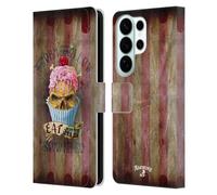 Head Case Designs Officially Licensed Alchemy Gothic Eat Me Cupcake Skull Leather Wallet Case Compatible With Samsung Galaxy S26 Ultra