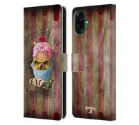 Head Case Designs Officially Licensed Alchemy Gothic Eat Me Cupcake Skull Leather Wallet Case Compatible With Samsung Galaxy A07