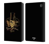 Head Case Designs Officially Licensed Alchemy Gothic Gentlemens Club Skull Leather Wallet Case Compatible With Amazon Fire 7 2022