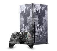Head Case Designs Officially Licensed Alchemy Gothic Nine Lives Of Poe Skull Cat Gothic Game Console Wrap and Game Controller Skin Bundle Compatible With Xbox Series X