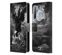 Head Case Designs Officially Licensed Alchemy Gothic Nine Lives Of Poe Skull Cats Leather Book Wallet Case Cover Compatible With HTC Desire 20 Pro