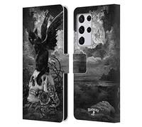 Head Case Designs Officially Licensed Alchemy Gothic Nine Lives Of Poe Skull Cats Leather Wallet Case Compatible With Samsung Galaxy S21 Ultra 5G