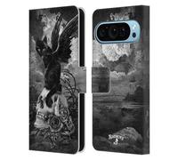 Head Case Designs Officially Licensed Alchemy Gothic Nine Lives Of Poe Skull Cats Leather Wallet Case Compatible With Google Pixel 9 / Pixel 9 Pro