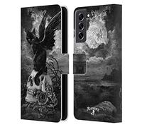 Head Case Designs Officially Licensed Alchemy Gothic Nine Lives Of Poe Skull Cats Leather Wallet Case Compatible With Samsung Galaxy S21 FE 5G