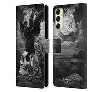 Head Case Designs Officially Licensed Alchemy Gothic Nine Lives Of Poe Skull Cats Leather Wallet Case Compatible With Samsung Galaxy A14 5G