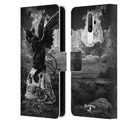 Head Case Designs Officially Licensed Alchemy Gothic Nine Lives Of Poe Skull Cats Leather Wallet Case Compatible With Oppo A5 (2020)