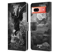 Head Case Designs Officially Licensed Alchemy Gothic Nine Lives Of Poe Skull Cats Leather Wallet Case Compatible With Google Pixel 7a