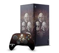 Head Case Designs Officially Licensed Alchemy Gothic No Evil Three Skull Gothic Game Console Wrap and Game Controller Skin Bundle Compatible With Xbox Series X