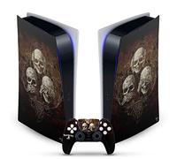 Head Case Designs Officially Licensed Alchemy Gothic No Evil Three Skull Gothic Vinyl Faceplate Gaming Skin Decal Compatible With Sony PlayStation 5 PS5 Digital Edition Console & DualSense Controller