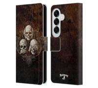 Head Case Designs Officially Licensed Alchemy Gothic No Evil Three Skull Skull Leather Wallet Case Compatible With Samsung Galaxy S26