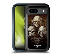 Head Case Designs Officially Licensed Alchemy Gothic No Evil Three Skull Skull Ultra-Armoured Shockproof Case [Military Grade Protection] Compatible With Google Pixel 8a