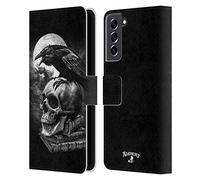 Head Case Designs Officially Licensed Alchemy Gothic Poe's Raven Wing Leather Wallet Case Compatible With Samsung Galaxy S21 FE 5G