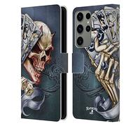 Head Case Designs Officially Licensed Alchemy Gothic Read 'Em And Weep Skull And Cards Leather Wallet Case Compatible With Samsung Galaxy S23 Ultra 5G