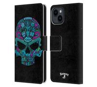 Head Case Designs Officially Licensed Alchemy Gothic Toil N Trouble Skull Leather Wallet Case Compatible With Apple iPhone 15