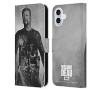 Head Case Designs Officially Licensed AMC The Walking Dead Abraham Double Exposure Leather Wallet Case Compatible With Apple iPhone 16 Plus