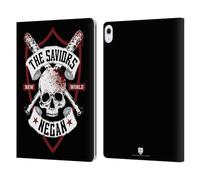 Head Case Designs Officially Licensed AMC The Walking Dead Bat Skull Negan Biker Art Leather Wallet Case Compatible With Apple iPad Air 13 2024/2025