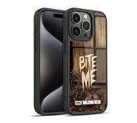 Head Case Designs Officially Licensed AMC The Walking Dead Bite Me Typography Gel Armour Case [Military Grade Protection] Compatible With Apple iPhone 15 Pro