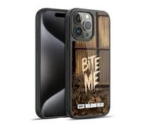 Head Case Designs Officially Licensed AMC The Walking Dead Bite Me Typography Gel Armour Case [Military Grade Protection] Compatible With Apple iPhone 15 Pro Max
