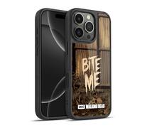 Head Case Designs Officially Licensed AMC The Walking Dead Bite Me Typography Gel Armour Case [Military Grade Protection] Compatible With Apple iPhone 16 Pro