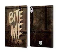 Head Case Designs Officially Licensed AMC The Walking Dead Bite Me Typography Leather Wallet Case Compatible With Apple iPad Air 13 2024/2025