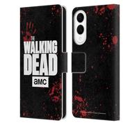 Head Case Designs Officially Licensed AMC The Walking Dead Black Logo Leather Wallet Case Compatible With Samsung Galaxy S25 Edge
