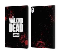 Head Case Designs Officially Licensed AMC The Walking Dead Black Logo Leather Wallet Case Compatible With Apple iPad Air 13 2024/2025