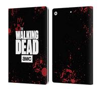 Head Case Designs Officially Licensed AMC The Walking Dead Black Logo Leather Wallet Case Compatible With Apple iPad 10.2 2019/2020/2021