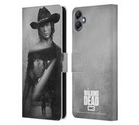 Head Case Designs Officially Licensed AMC The Walking Dead Carl Double Exposure Leather Wallet Case Compatible With Samsung Galaxy A05