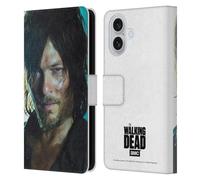 Head Case Designs Officially Licensed AMC The Walking Dead Daryl Characters Leather Wallet Case Compatible With Apple iPhone 16