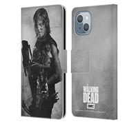 Head Case Designs Officially Licensed AMC The Walking Dead Daryl Double Exposure Leather Wallet Case Compatible With Apple iPhone 14