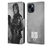 Head Case Designs Officially Licensed AMC The Walking Dead Daryl Double Exposure Leather Wallet Case Compatible With Apple iPhone 15
