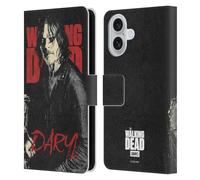 Head Case Designs Officially Licensed AMC The Walking Dead Daryl Season 10 Character Portraits Leather Wallet Case Compatible With Apple iPhone 16
