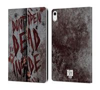 Head Case Designs Officially Licensed AMC The Walking Dead Dead Inside Typography Leather Wallet Case Compatible With Apple iPad 10.9 2022/2025