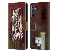 Head Case Designs Officially Licensed AMC The Walking Dead Do Not Open Typography Leather Wallet Case Compatible With Samsung Galaxy A15