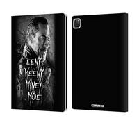 Head Case Designs Officially Licensed AMC The Walking Dead Eeny Miney BW Negan Leather Wallet Case Compatible With Apple iPad Pro 12.9 2020/2021/2022