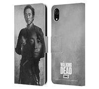 Head Case Designs Officially Licensed AMC The Walking Dead Glenn Double Exposure Leather Wallet Case Compatible With Apple iPhone XR