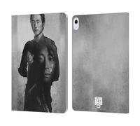 Head Case Designs Officially Licensed AMC The Walking Dead Glenn Double Exposure Leather Wallet Case Compatible With Apple iPad Air 13 2024/2025
