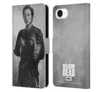 Head Case Designs Officially Licensed AMC The Walking Dead Glenn Double Exposure Leather Wallet Case Compatible With Apple iPhone 16e