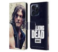 Head Case Designs Officially Licensed AMC The Walking Dead Half Body Daryl Dixon Leather Wallet Case Compatible With Apple iPhone 16 Pro Max