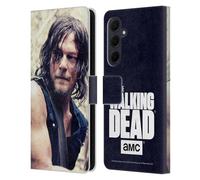 Head Case Designs Officially Licensed AMC The Walking Dead Half Body Daryl Dixon Leather Wallet Case Compatible With Samsung Galaxy A35 5G