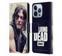Head Case Designs Officially Licensed AMC The Walking Dead Half Body Daryl Dixon Leather Wallet Case Compatible With Apple iPhone 13 Pro