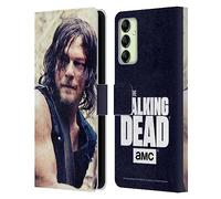 Head Case Designs Officially Licensed AMC The Walking Dead Half Body Daryl Dixon Leather Wallet Case Compatible With Samsung Galaxy A14 5G